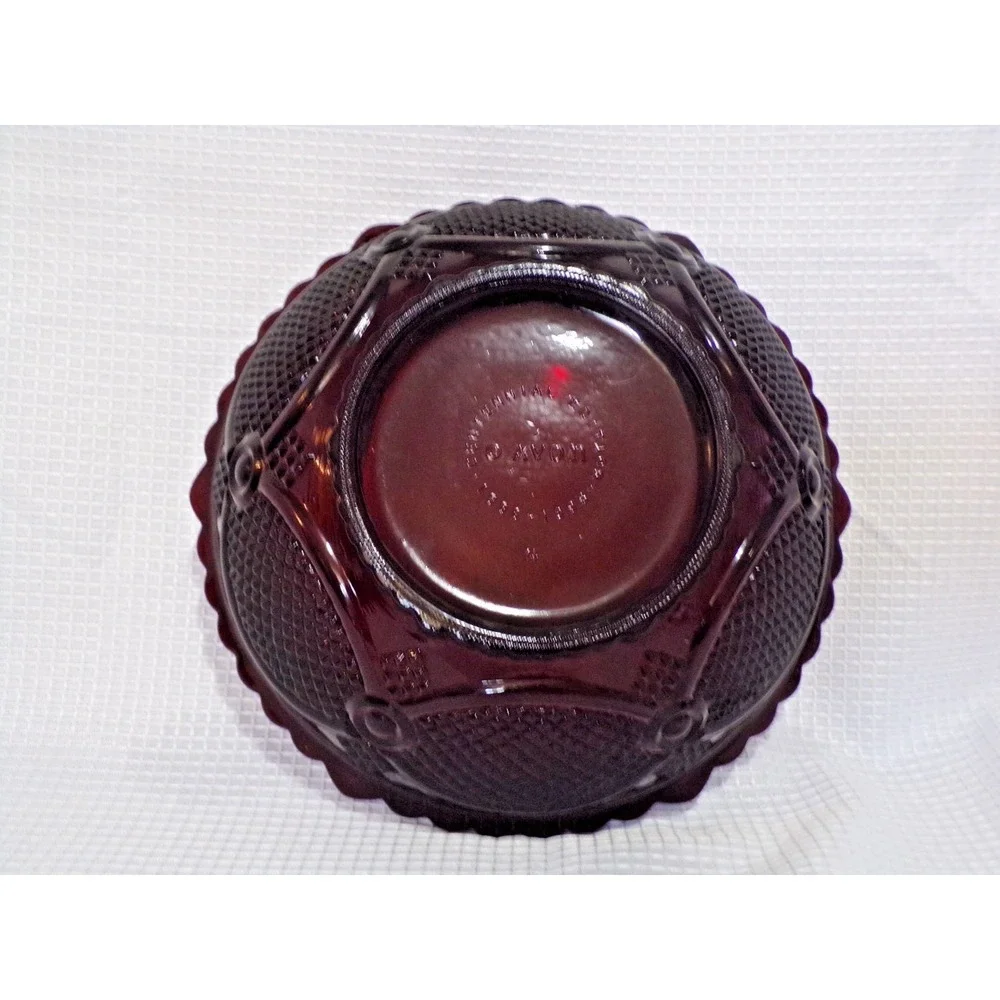 Vintage Avon Cape Cod 1876 Ruby Red Glass Serving Bowl‎ Colonial  Dinnerware